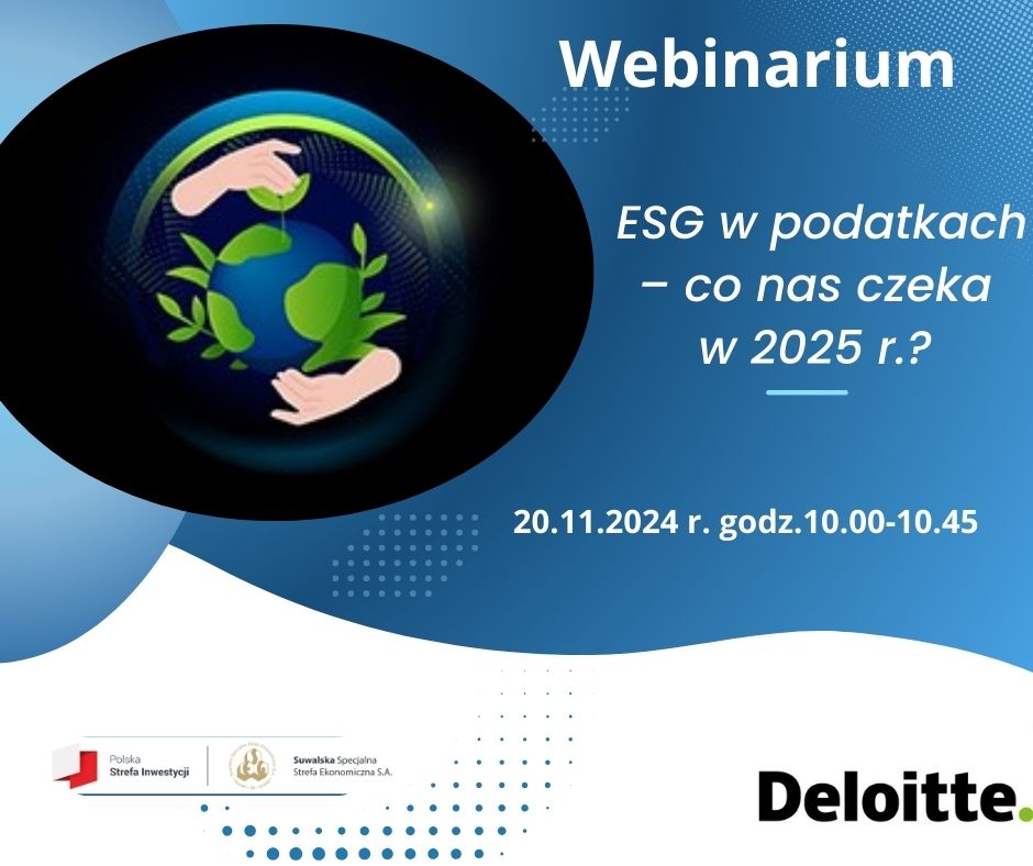 Zapraszamy na bezpłatne webinarium: ESG w podatkach – co nas czeka w 2025 r.?