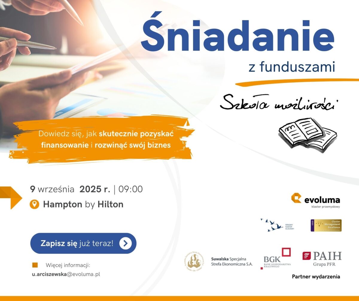 Zapraszamy firmy na Śniadanie z Funduszami – 09.09.2025 | godz. 9:00–12:00 Hampton by Hilton w Białymstoku