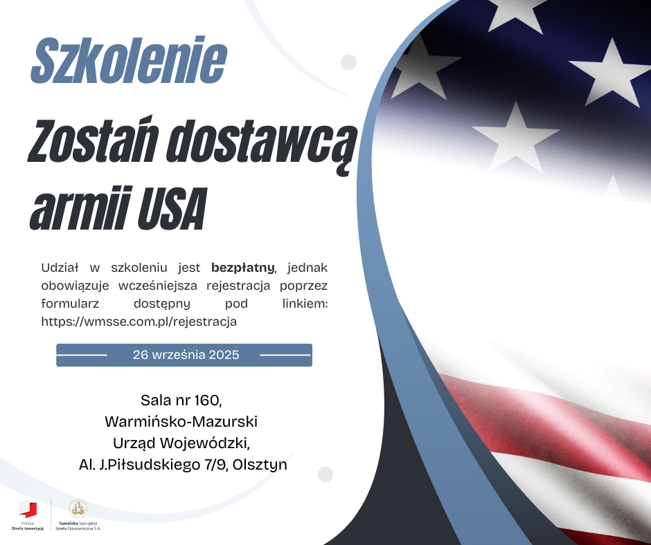 Zostań dostawcą armii USA – szkolenie w Olsztynie, 26.09.2025 r.
