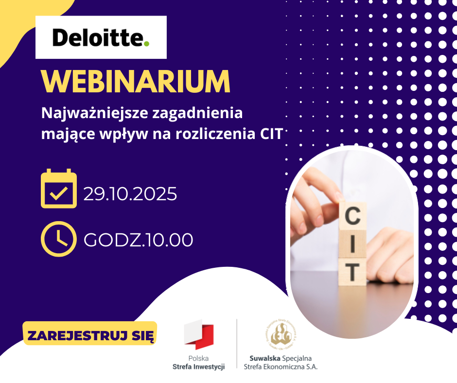 SSSE S.A. oraz Deloitte zapraszają na webinarium „Najważniejsze zagadnienia mające wpływ na rozliczenia CIT” 29.10.2025
