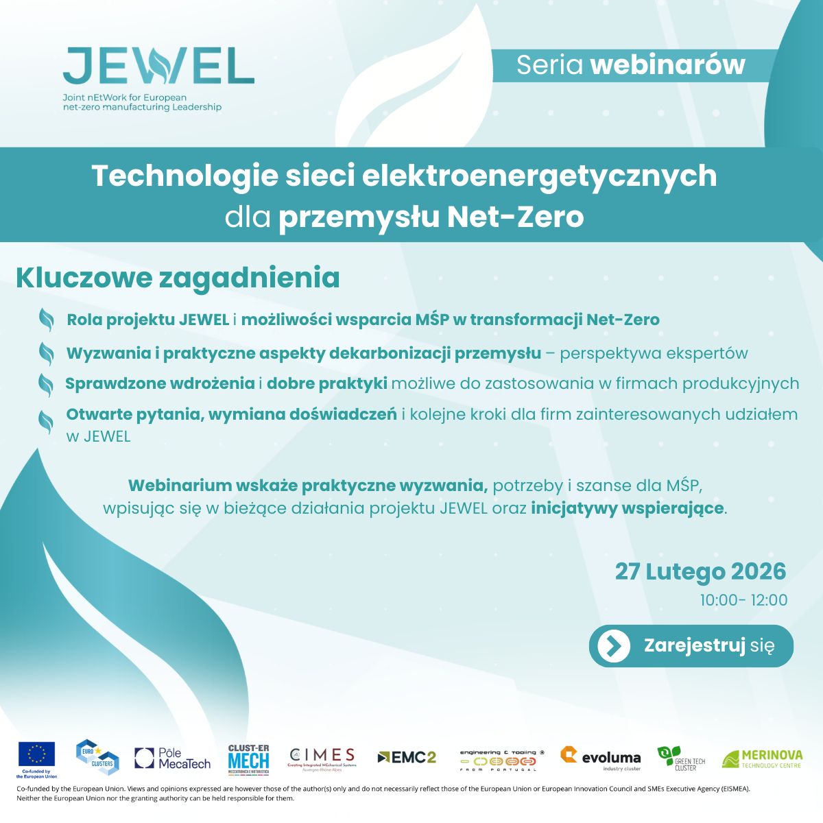 Transformacja przemysłu w kierunku Net Zero – możliwości wsparcia dla MŚP w projekcie JEWEL
