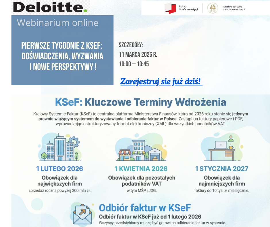 ZAPRASZAMY NA WEBINARIUM Pierwsze tygodnie z KSeF: doświadczenia, wyzwania i nowe perspektywy -11.03.2026