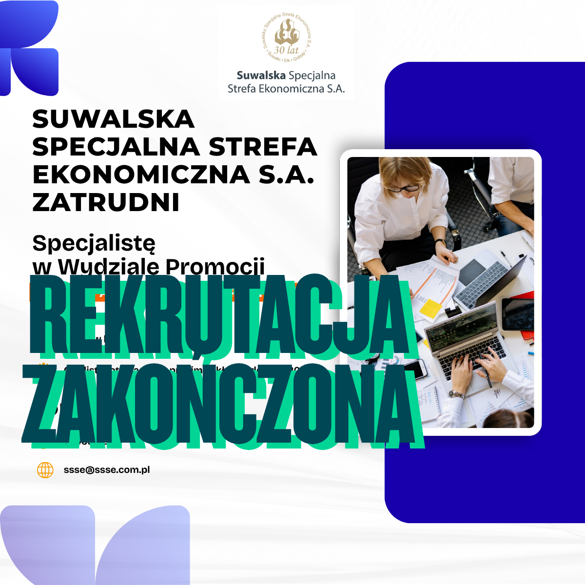 Rekrutacja na pracownika w Wydziale Promocji SSSE S.A. zakończona